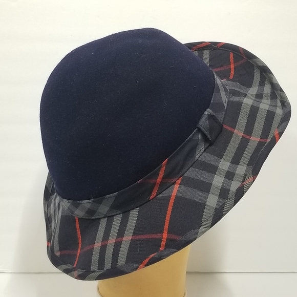 Vintage  Auth Burberry  felt / check bowler hat. Size Large - Picture 5 of 12